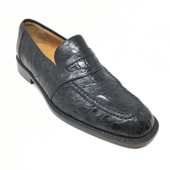 Brass Boot Loafers Shoes Size 8.5 Full Crocodile main image 9